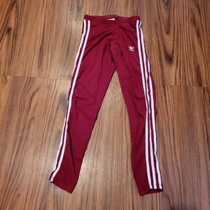 Adidas red leggings size Medium kids